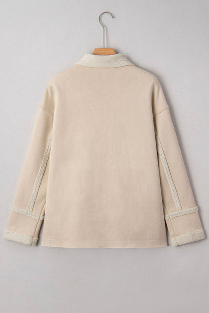 Parchment Suede Sherpa Jacket — Oak + Ollie Western Cozy Layer