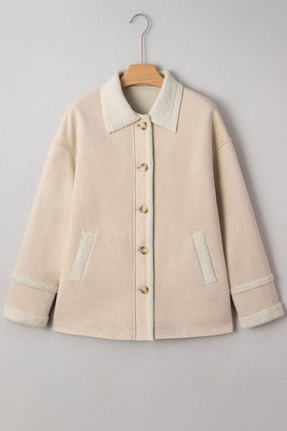 Parchment Suede Sherpa Jacket — Oak + Ollie Western Cozy Layer