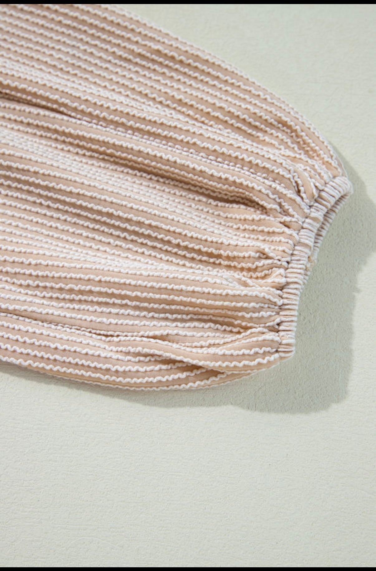 Parchment Corded Turn Down V Neck