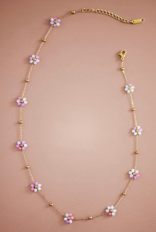 Sugar Plum Daisy Necklace